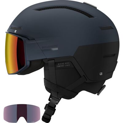 Salomon Driver Prime Sigma Plus, Skidhjälm med visir, Mörkblå 53-56cm Salomon Driver Prime Sigma Plus, Skidhjälm med visir, Mörkblå 53-56cm