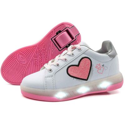 Breezy Rollers Rullskor Blast Led lys Vit Rosa Breezy Rollers Rullskor Blast Led lys Vit Rosa