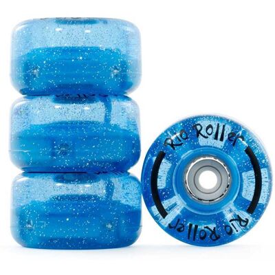 Rio Roller Light Up Rullskridskohjul Blå Glitter 58mm/82A Rio Roller Light Up Rullskridskohjul Blå Glitter 58mm/82A