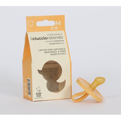 BABY POP - Anatomisk napp i naturgummi - 6-12m - gul BABY POP - Anatomisk napp i naturgummi - 6-12m - gul