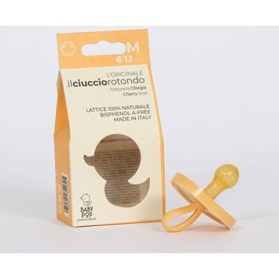 BABY POP - Rund napp i naturgummi - 6-12m - gul BABY POP - Rund napp i naturgummi - 6-12m - gul