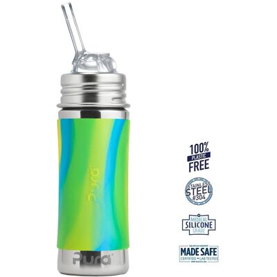 Pura® - Kiki Straw Baby Nappflaska 6+ månader - Mint Moss Aqua 325ml - Fast flow Pura® - Kiki Straw Baby Nappflaska 6+ månader - Mint Moss Aqua 325ml - Fast flow