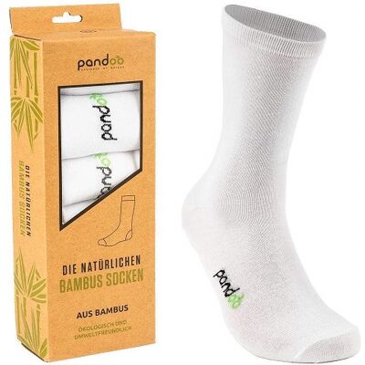 Pandoo - Vita strumpor i bambu, str. 43-46, 6-pack Pandoo - Vita strumpor i bambu, str. 43-46, 6-pack