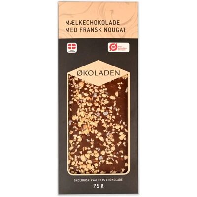 ØKOLADEN - Ekologisk mjölkchoklad - fransk nougat ØKOLADEN - Ekologisk mjölkchoklad - fransk nougat