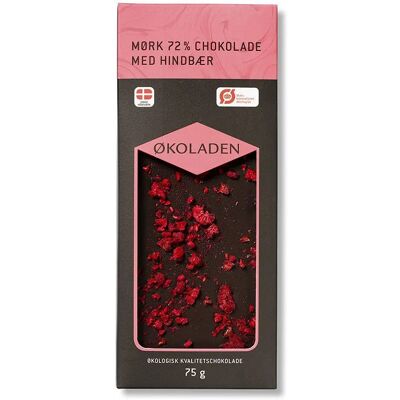 ØKOLADEN - Ekologisk mörk 72% choklad - hallon ØKOLADEN - Ekologisk mörk 72% choklad - hallon