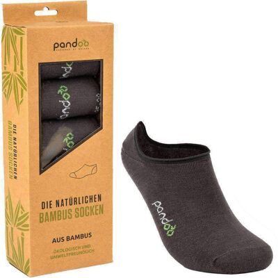 Pandoo - Antracitgrå Footies i bambu, strl. 39-42, 6-pack Pandoo - Antracitgrå Footies i bambu, strl. 39-42, 6-pack