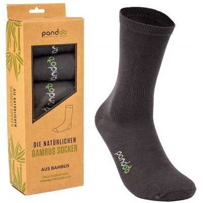 Pandoo - Antracitgrå bambustrumpor, strl. 35-38, 6-pack Pandoo - Antracitgrå bambustrumpor, strl. 35-38, 6-pack