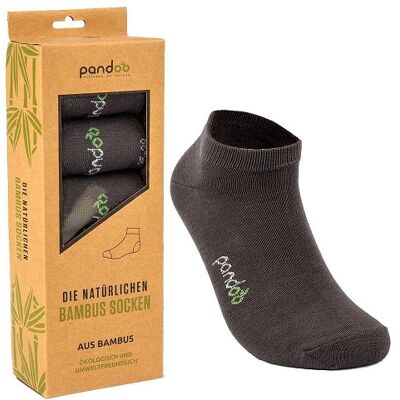 Pandoo - Antracitgrå Low Cut Bambustrumpor, strl. 39-42, 6-pack Pandoo - Antracitgrå Low Cut Bambustrumpor, strl. 39-42, 6-pack