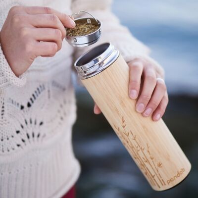 Pandoo - Termosmugg i bambu med tefilter - 480ml Pandoo - Termosmugg i bambu med tefilter - 480ml