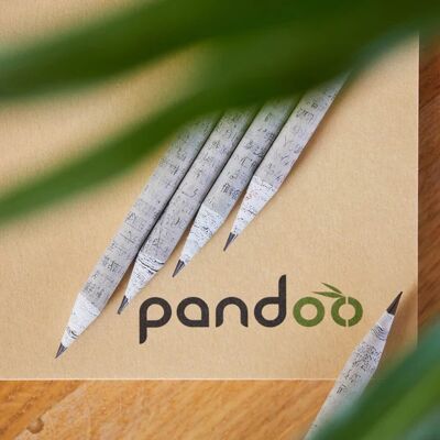 Pandoo - Återvunna pennor av tidningspapper, 12st Pandoo - Återvunna pennor av tidningspapper, 12st