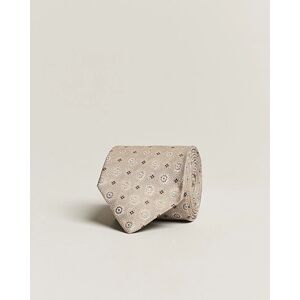 Amanda Christensen Linen/Silk Printed Flower 8cm Tie Beige