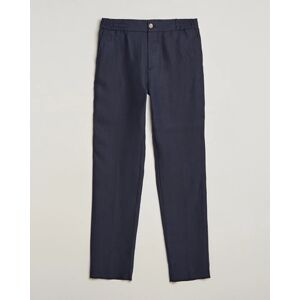 Etro Linen Drawstring Trousers Navy