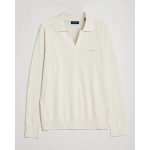 GANT Cotton/Linen Knitted Polo Putty