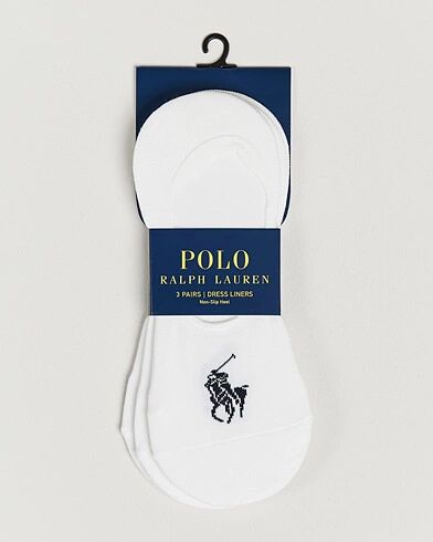 Polo Ralph Lauren 3-Pack No Show Big Pony Pony Socks White