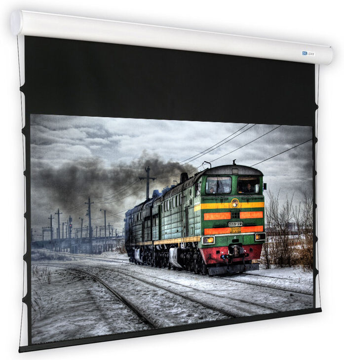 DELUXX Cinema motordriven filmduk Elegance Tension 233 x 192 mattvit Varico Flat DELUXX Cinema motordriven filmduk Elegance Tension 233 x 192 mattvit Varico Flat