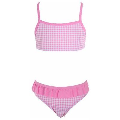 Bikini för barn rosa rutig med volang (Storlek: 98/104 cl) Bikini för barn rosa rutig med volang (Storlek: 98/104 cl)