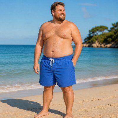 Badshorts herr blå stora storlekar (Storlek: 4XL) Badshorts herr blå stora storlekar (Storlek: 4XL)