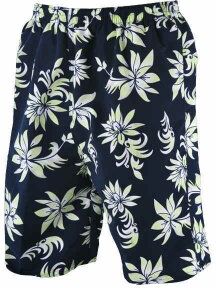 Badshorts herr vit/gröna med blommor (Storlek: L) Badshorts herr vit/gröna med blommor (Storlek: L)