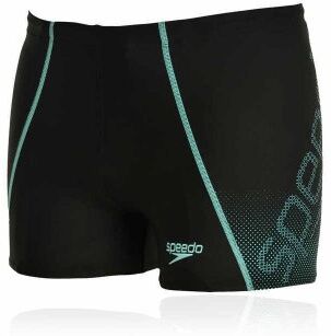 Badbyxor herr Logo Panel Aquashort svart/blå - Speedo (Storlek: 30") Badbyxor herr Logo Panel Aquashort svart/blå - Speedo (Storlek: 30")