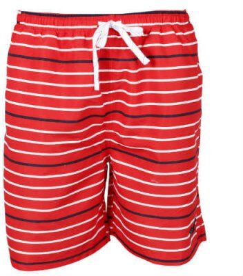 Badshorts stora storlekar röd med ränder (Storlek: 5XL) Badshorts stora storlekar röd med ränder (Storlek: 5XL)