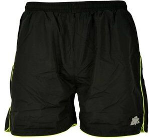 Shorts i lättviktsmaterial svart/lime (Storlek: L)