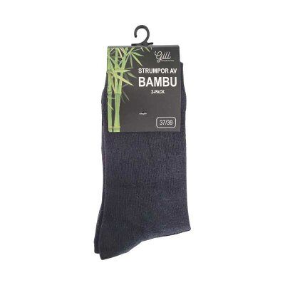 2-pack bambustrumpor med lös resår - Gill (Storlek: 37/39) 2-pack bambustrumpor med lös resår - Gill (Storlek: 37/39)