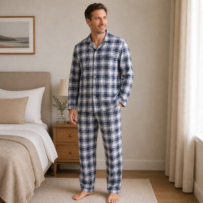 Flanell pyjamas herr rutig - Berga (Storlek: L/52) Flanell pyjamas herr rutig - Berga (Storlek: L/52)