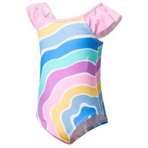 Baddräkt barn volang med mönster (Storlek: 92 2 år) Baddräkt barn volang med mönster (Storlek: 92 2 år)