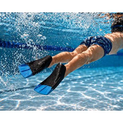 Fenor i silikon med kort blad svart/blå barn - Soak (Storlek: 24-26 (16,5-18 cm)) Fenor i silikon med kort blad svart/blå barn - Soak (Storlek: 24-26 (16,5-18 cm))