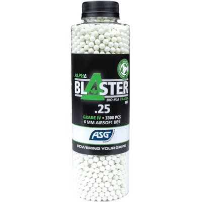 ASG Alpha Blaster PLA Green Tracer Bio BBs 0,25g 3300st ASG Alpha Blaster PLA Green Tracer Bio BBs 0,25g 3300st