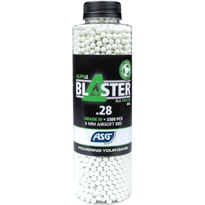 ASG Alpha Blaster PLA Green Tracer Bio BBs 0,28g 3300st ASG Alpha Blaster PLA Green Tracer Bio BBs 0,28g 3300st