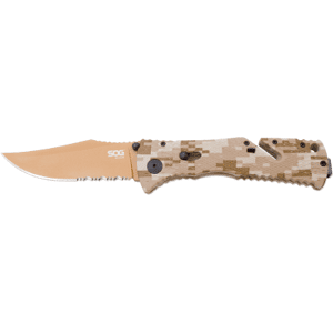 SOG Trident Partially Serrated Copper Tini Desert Camo