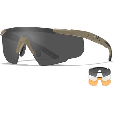 Wiley X WileyX SABER ADV Smoke/Clear/Rust Tan Frame Wiley X WileyX SABER ADV Smoke/Clear/Rust Tan Frame