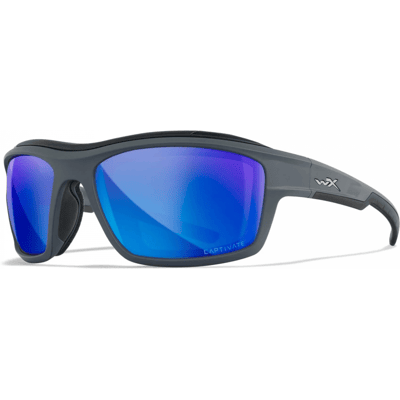 Wiley X WileyX Ozone CAPTIVATE Polarized Blue Mirror Lens / Matte Grey Frame Wiley X WileyX Ozone CAPTIVATE Polarized Blue Mirror Lens / Matte Grey Frame