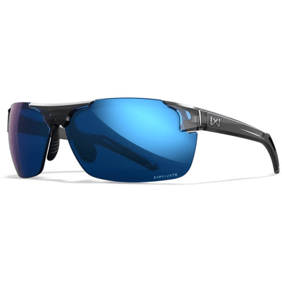 Wiley X WileyX PRIME Captivate Polarized Blue Mirror Lenses / Gloss Crystal Grey Frame Wiley X WileyX PRIME Captivate Polarized Blue Mirror Lenses / Gloss Crystal Grey Frame