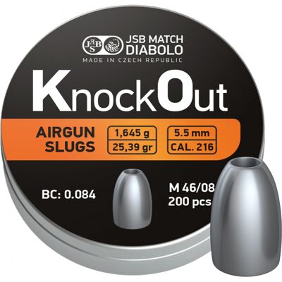 JSB Match Diabolo JSB KO Slugs, 5,5mm - 1,645g JSB Match Diabolo JSB KO Slugs, 5,5mm - 1,645g