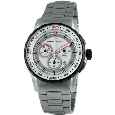 MomoDesign Pilot Pro Chrono Vit/Röd 46mm Stål MomoDesign Pilot Pro Chrono Vit/Röd 46mm Stål