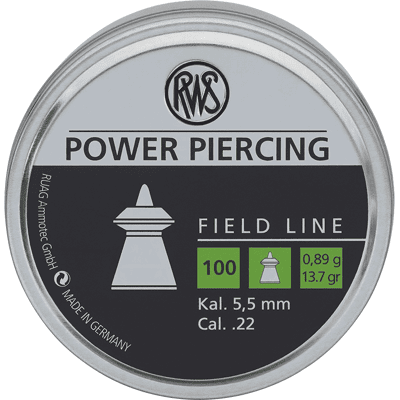 RWS Ammunition RWS Power Piercing 5,5mm 0,89g 100st RWS Ammunition RWS Power Piercing 5,5mm 0,89g 100st
