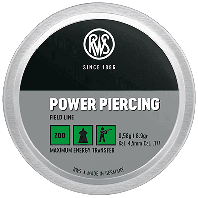 RWS Ammunition RWS Power Piercing 4,5mm 0,58g 200st RWS Ammunition RWS Power Piercing 4,5mm 0,58g 200st