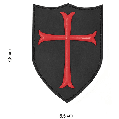 101 INC PVC Patch - Crusader (Färg: Röd) 101 INC PVC Patch - Crusader (Färg: Röd)