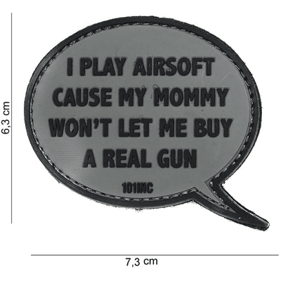 101 INC PVC Patch - I Play Airsoft (Färg: Grå) 101 INC PVC Patch - I Play Airsoft (Färg: Grå)