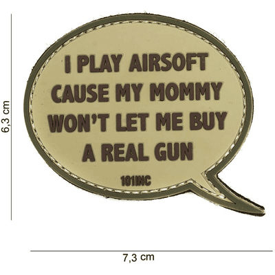 101 INC PVC Patch - I Play Airsoft (Färg: Sand) 101 INC PVC Patch - I Play Airsoft (Färg: Sand)