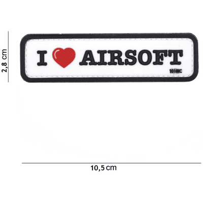 101 INC PVC Patch - I Love Airsoft (Färg: Vit) 101 INC PVC Patch - I Love Airsoft (Färg: Vit)