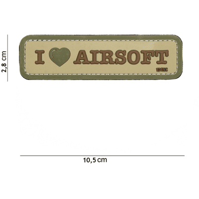 101 INC PVC Patch - I Love Airsoft (Färg: Coyote) 101 INC PVC Patch - I Love Airsoft (Färg: Coyote)