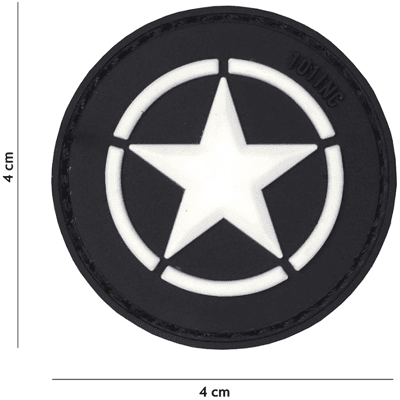 101 INC PVC Patch - Allied star (Färg: Svart) 101 INC PVC Patch - Allied star (Färg: Svart)