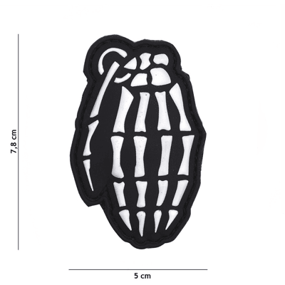 101 INC PVC Patch - Bones Granade (Färg: Vit) 101 INC PVC Patch - Bones Granade (Färg: Vit)