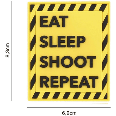 101 INC PVC Patch - Eat Sleep Shoot Repeat (Färg: Gul) 101 INC PVC Patch - Eat Sleep Shoot Repeat (Färg: Gul)