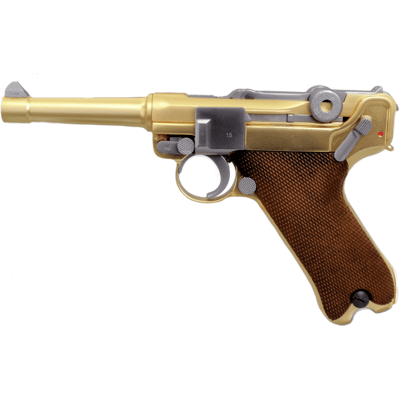 WE Airsoft WE P08 4" Luger GBB 6mm Full Metal - Guld WE Airsoft WE P08 4" Luger GBB 6mm Full Metal - Guld