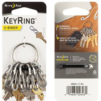 Nite Ize KeyRing Steel - S-Biner - Stainless Nite Ize KeyRing Steel - S-Biner - Stainless
