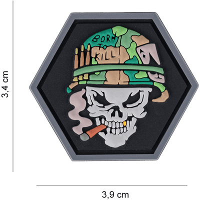 101 INC PVC Patch - Hexagon Skull Vietnam Ace 101 INC PVC Patch - Hexagon Skull Vietnam Ace